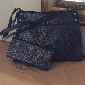 Patrica Nash navy/pewter purse.Great condition!